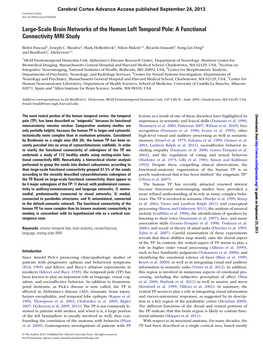 Large-Scale Brain Networks of the Human Left Temporal Pole: a Functional Connectivity MRI Study