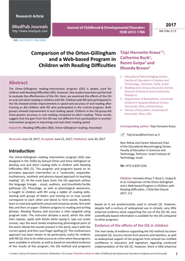 Comparison of the Orton-Gillingham and a Web-Based Program