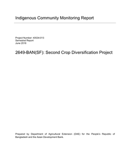 Second Crop Diversification Project