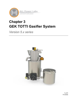 Chapter 3 GEK TOTTI Gasifier System