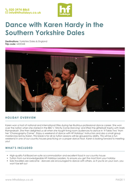 Dance with Karen Hardy in the Southern Yorkshire Dales