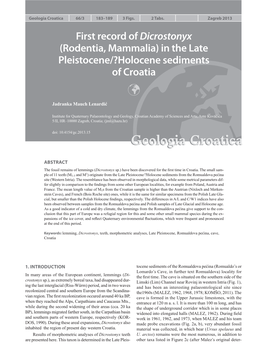 Geologia Croatica 66/3 183–189 3 Figs