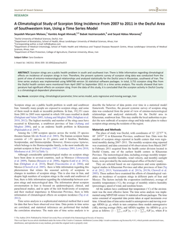 A Climatological Study of Scorpion Sting Incidence from 2007 to 2011