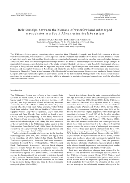 Relationships Between the Biomass of Waterfowl and Submerged Macrophytes in a South African Estuarine Lake System