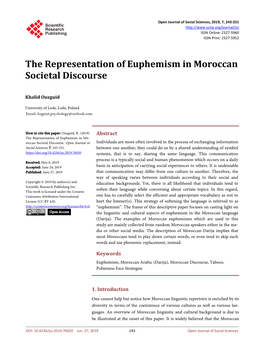 The Representation of Euphemism in Moroccan Societal Discourse