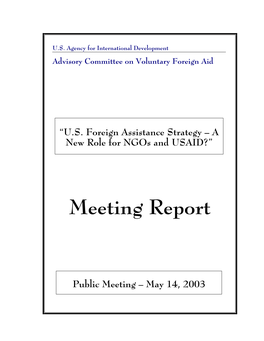 ACVFA Detailed Meeting Report