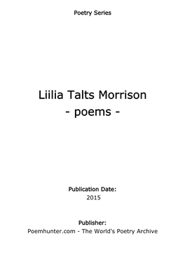 Liilia Talts Morrison - Poems