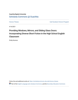 Incorporating Diverse Short Fiction in the High School English Classroom