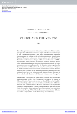 Venice and the Veneto Edited by Peter Humfrey Frontmatter More Information