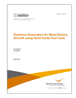 Electrical Generation for More-Electric Aircraft Using Solid Oxide Fuel Cells