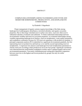 Complex Relationships Among Land Use, Basin Morphology, Productivity