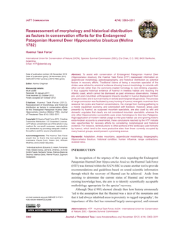 Reassessment of Morphology and Historical Distribution As Factors In