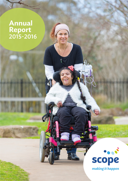 Scope Annual Report 2015-2016 1 Scope’S Divisions Services Provided to People with a Disability