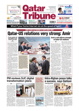 Qatar-US Relations Very Strong