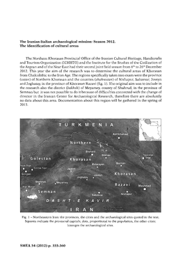 The Iranian-Italian Archaeological Mission: Season 2012. the Identification of Cultural Areas
