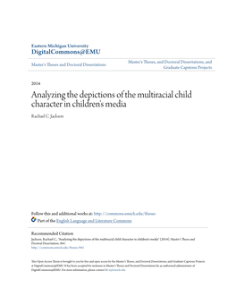 Analyzing the Depictions of the Multiracial Child Character in Children's Media Rachael C