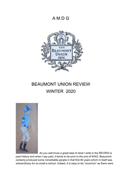 A M D G Beaumont Union Review Winter 2020