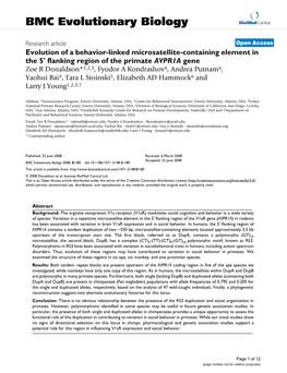 BMC Evolutionary Biology Biomed Central