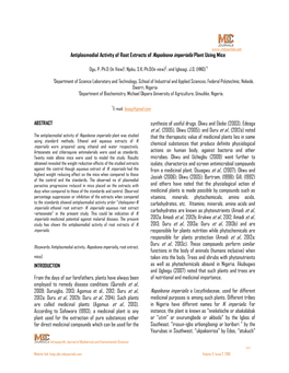 Antiplasmodial Activity of Root Extracts of Napoleona Imperialis Plant Using Mice