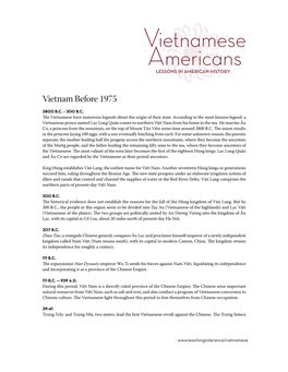 Vietnamese Americans LESSONS in AMERICAN HISTORY