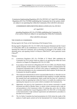 Commission Implementing Regulation (EU) No 295/2012