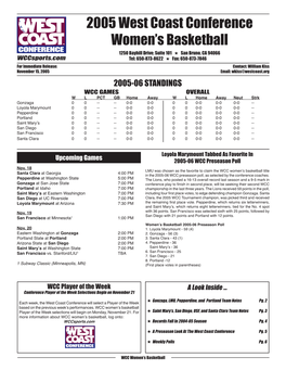 2005 West Coast Conference Women's Basketball