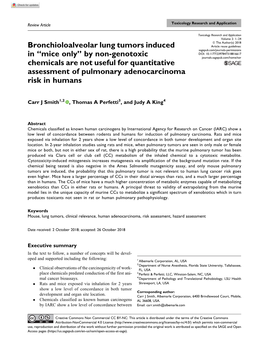 Bronchioloalveolar Lung Tumors Induced In