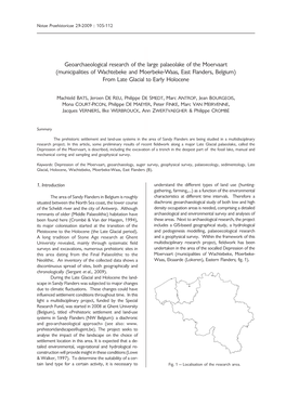 Geoarchaeological Research of the Large Palaeolake of the Moervaart (Municipalities of Wachtebeke and Moerbeke-Waas, East Flande