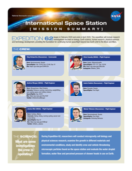 International Space Station [MISSION SUMMARY]