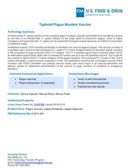 Typhoid-Plague Bivalent Vaccine