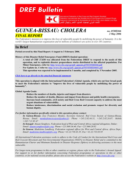 IFRC- Guinea-Bissau: Cholera; DREF Bulletin No. 05ME046; Final Report (02.05.06)