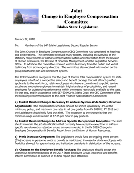 Joint Change in Employee Compensation Committee Idaho State Legislature