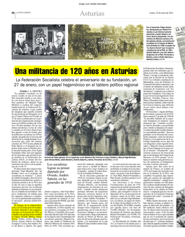Una Militancia De 120 Años En Asturias Tomás, Y Los Que Se Quedaron, Mar- Cados Por La Derrota De La Guerra Civil