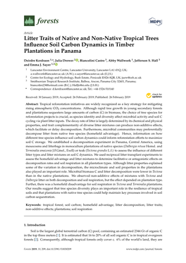 Litter Traits of Native and Non-Native Tropical Trees Influence Soil