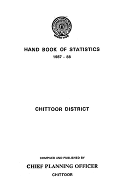 Hand Book of Statistics Chittoor District