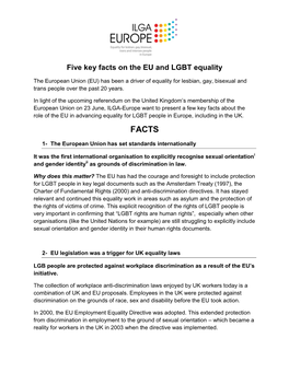 Five Key Facts on the EU and LGBT Equality