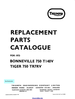 Replacement Parts Catalogue