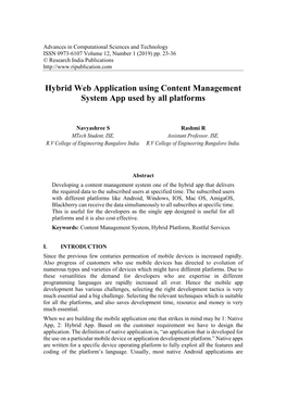 Hybrid Web Application Using Content Management System App Used by All Platforms