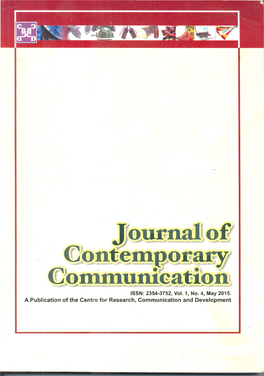 A Publication of the Centre for Research, Communication And