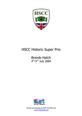 HSCC Historic Super Prix