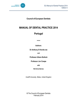 MANUAL of DENTAL PRACTICE 2014 Portugal