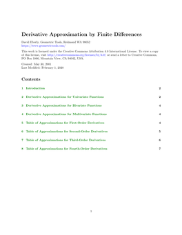 Derivative Approximation by Finite Differences