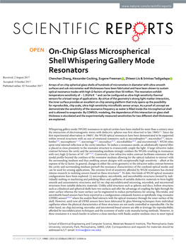 On-Chip Glass Microspherical Shell Whispering Gallery Mode Resonators