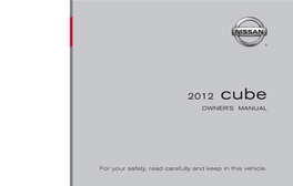 2012 Nissan Cube | Owner's Manual