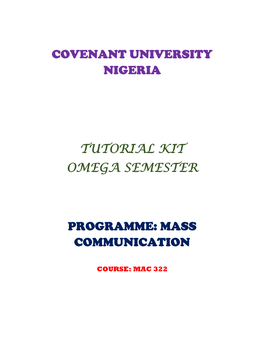 Tutorial Kit Omega Semester