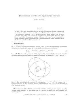 The Maximum Modulus of a Trigonometric Trinomial