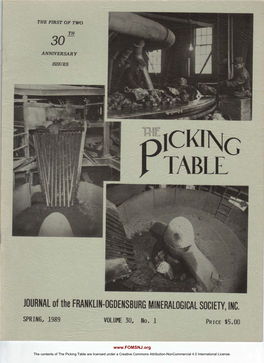 The Picking Table Volume 30, No. 1