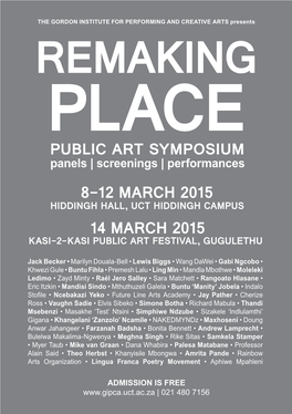 Remaking Place | Programme
