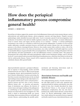 How Does the Periapical Inflammatory Process Compromise General Health?