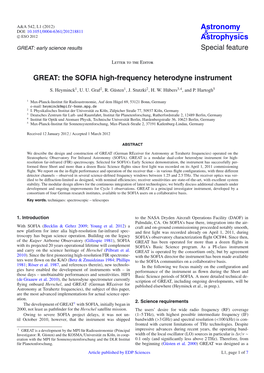 GREAT: the SOFIA High-Frequency Heterodyne Instrument